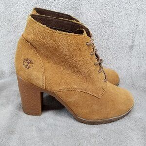 Timberland Shoes Women Size 6.5 Brown Suede Tillston Heeled Ankle Boots